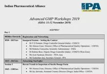 4th Advanced GMP Workshops 2019 Agenda - Hyderabad (18-19 November 2019)