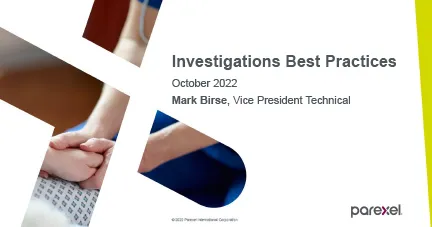 Session 3 - Investigations Best Practices (Mark Birse)