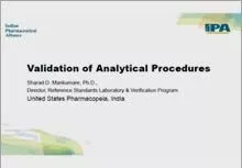 Session : Validation of Analytical Methods- Sharad Mankumare, USP India
