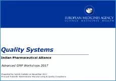 Session 1: Quality Systems- Patrick Costello, EMA