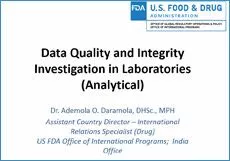 Session 8: Data Quality and Integrity Investigations in the Laboratory (Analytical)