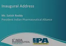 Session 1 : Inaugural Address- Mr Satish Reddy, Dr Reddy's