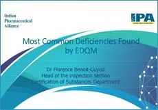 Session 9: Most Common Deficiencies Found by EDQM- Florence Benoit-Guyod, EDQM