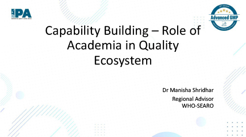 IPA-AGMP Workshop Manisha Shridhar