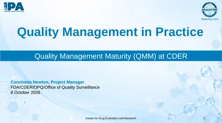 Quality Management Maturity (QMM) at CDER
